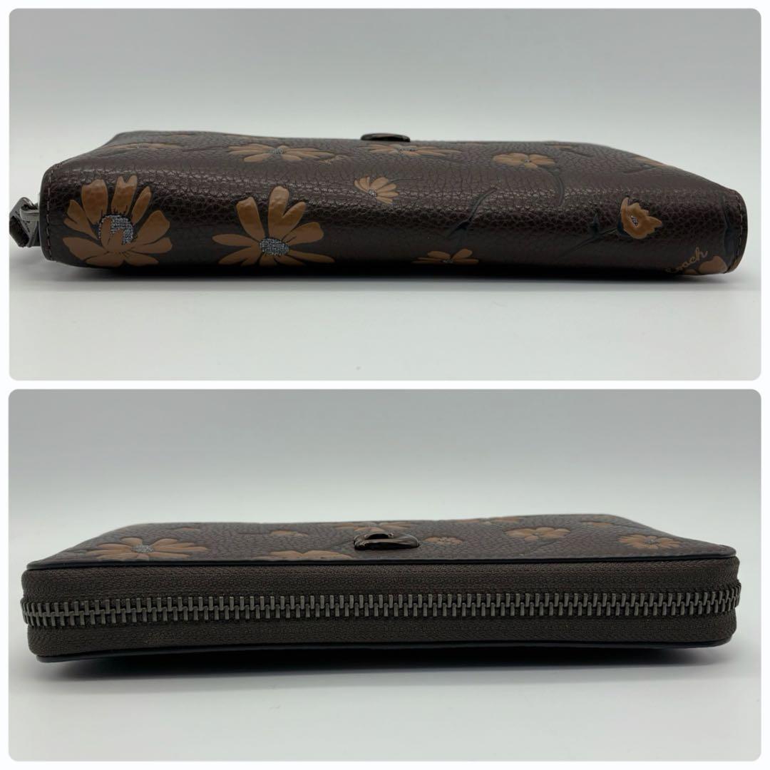 COACH コーチ アコーディオンジップ ウォレット フローラル 花柄 ラメ