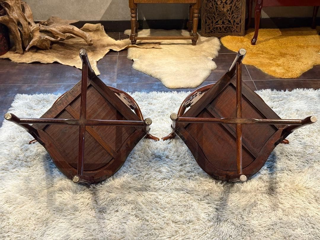 希少　サイドチェア　螺鈿細工 唐木家具 椅子 チェア アームチェア　NZ