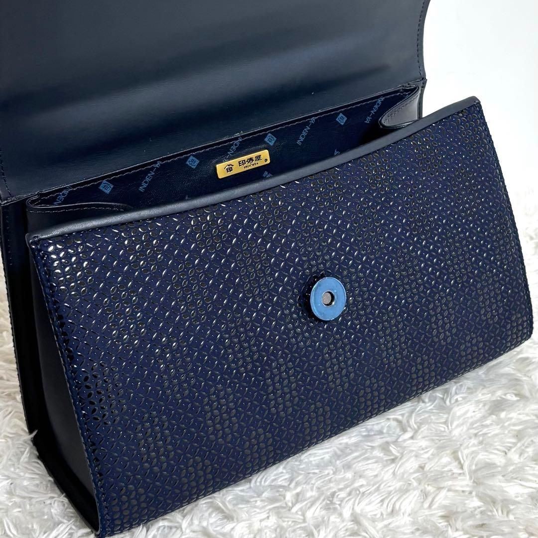 【極美品】 印傳屋 INDEN-YA ハンドバッグ 漆塗り 鹿革 フォーマル