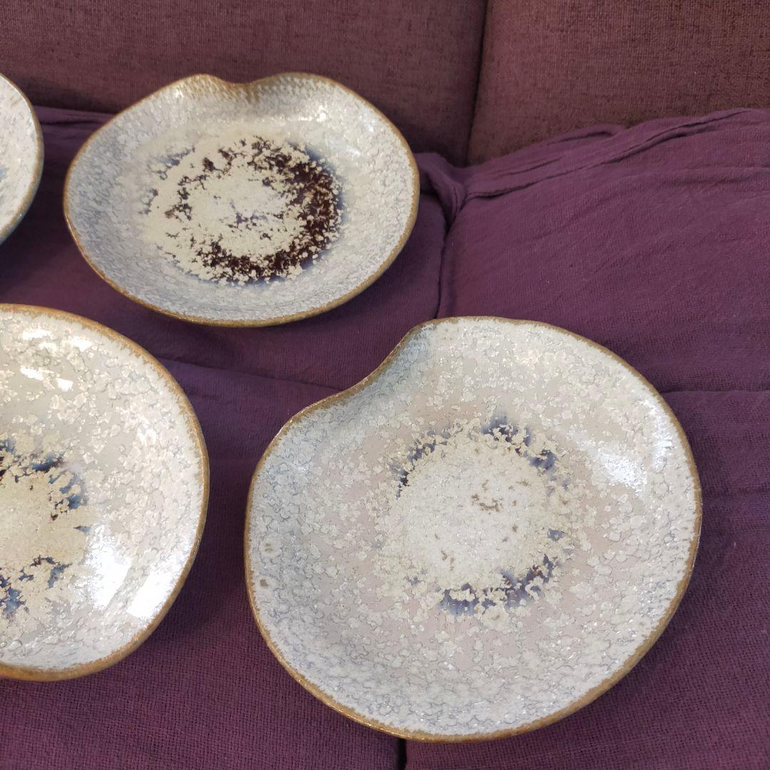 中尾哲彰　布目皿　冬銀河　五枚　未使用品