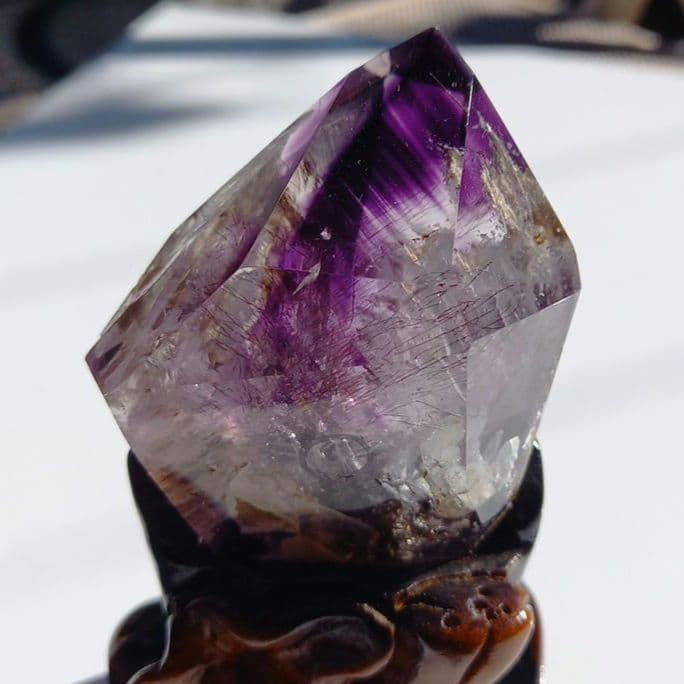 水入りスーパーセブン原石◼️水晶◼️台座付　A