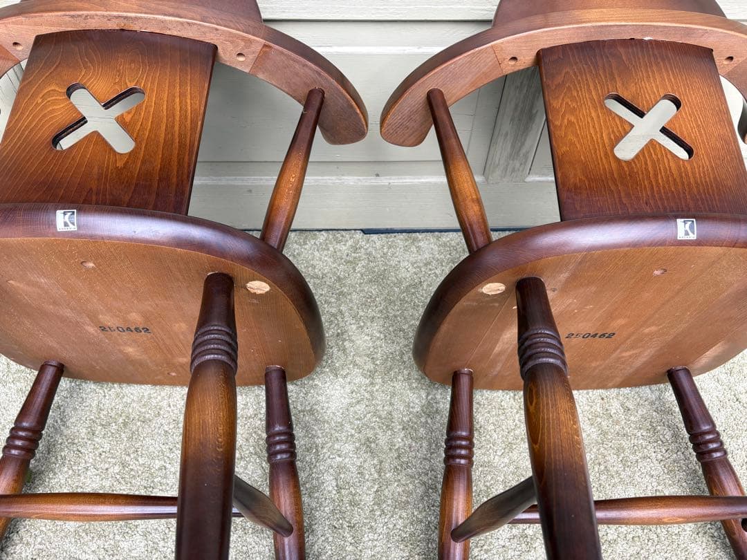 ①飛騨産業（キツツキ）X透かし 無垢材 ダイニングチェア ★1脚からの販売