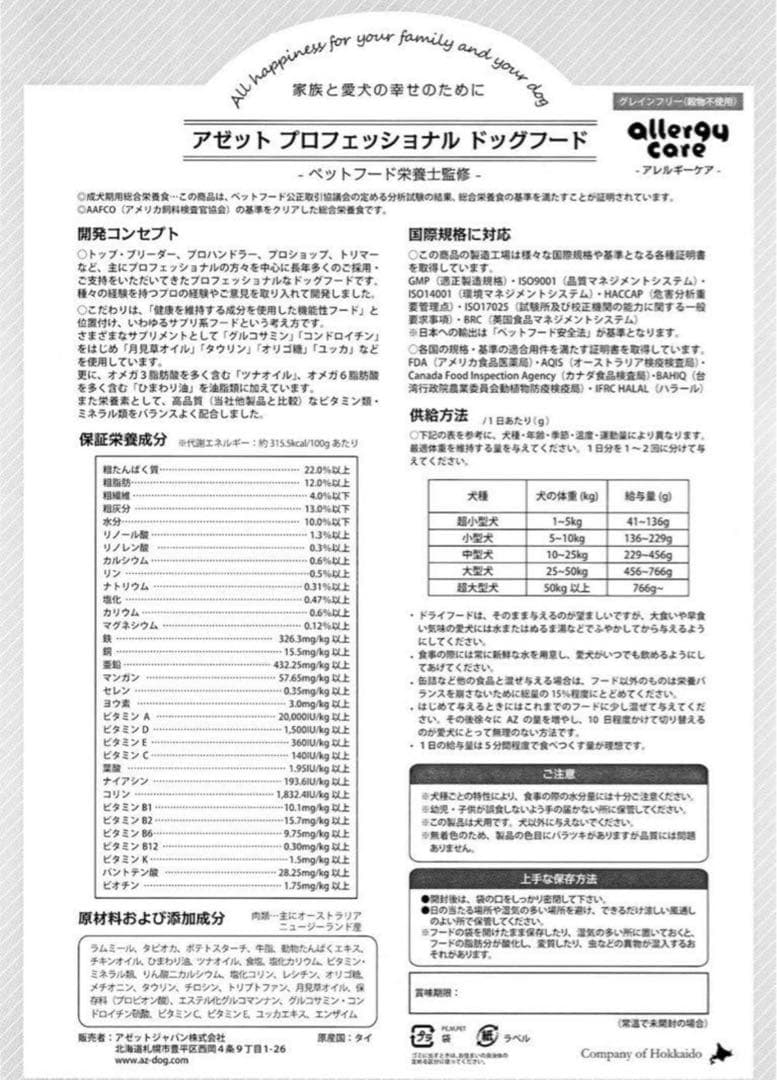 スラ ！AZ ラム＆ポテト10Kg 市販品小分け4パック