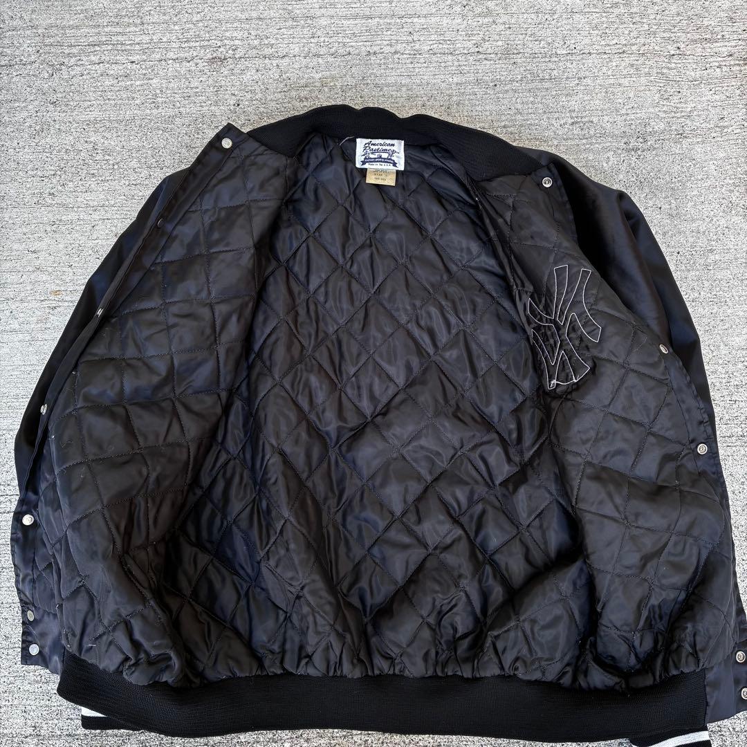 希少 80s USA製 ブラック ニューヨーク・ヤンキース スタジャン