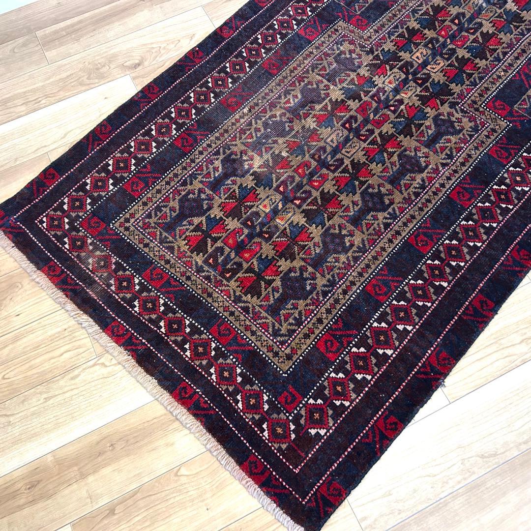 【1990's vintage】バルーチ族作 ビンテージラグ