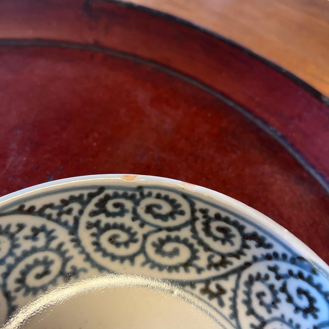 A914 古伊万里　染付　蛸唐草紋様　膾皿　5枚