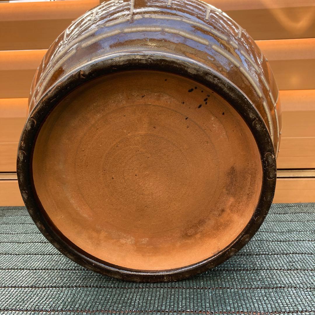 益子焼　丸型火鉢　火桶　火樞　火櫃