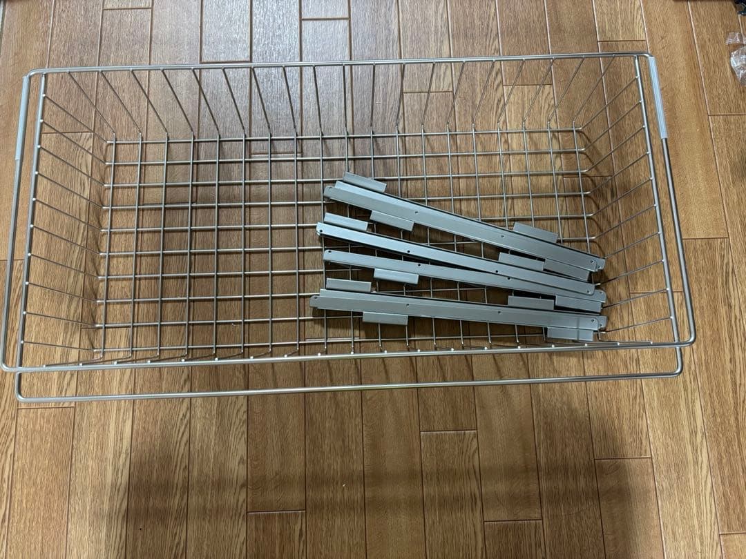 無印良品 ステンレスユニットシェルフ 追加用ワイヤーバスケット 84cm 3個