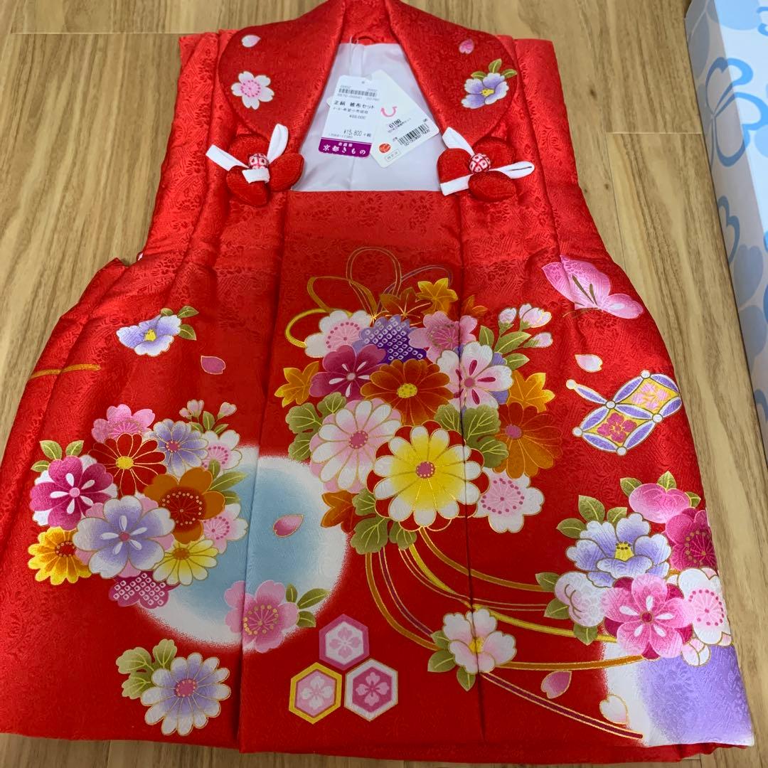 七五三 3才 赤 女の子 正絹 セット
