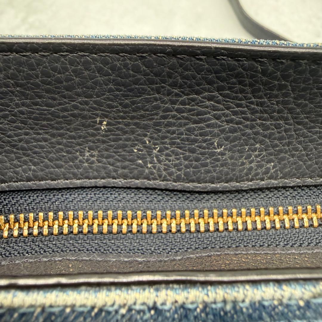 りい COACH コーチ ショルダーバッグ 2way デニム ターンロック