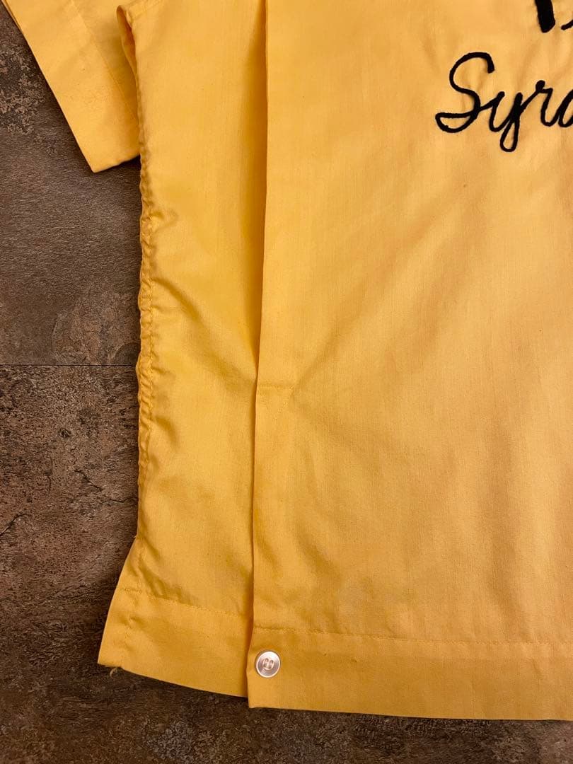 70s HILTON（ヒルトン）青タグ ボーリングシャツ 豪華刺繍 L