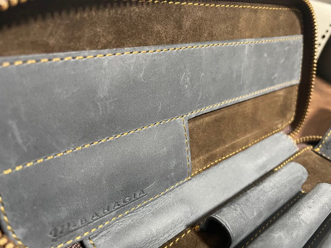 【今だけ！おまけ付き】バハギアペンケース　クレイジーホースレザー　ネイビー