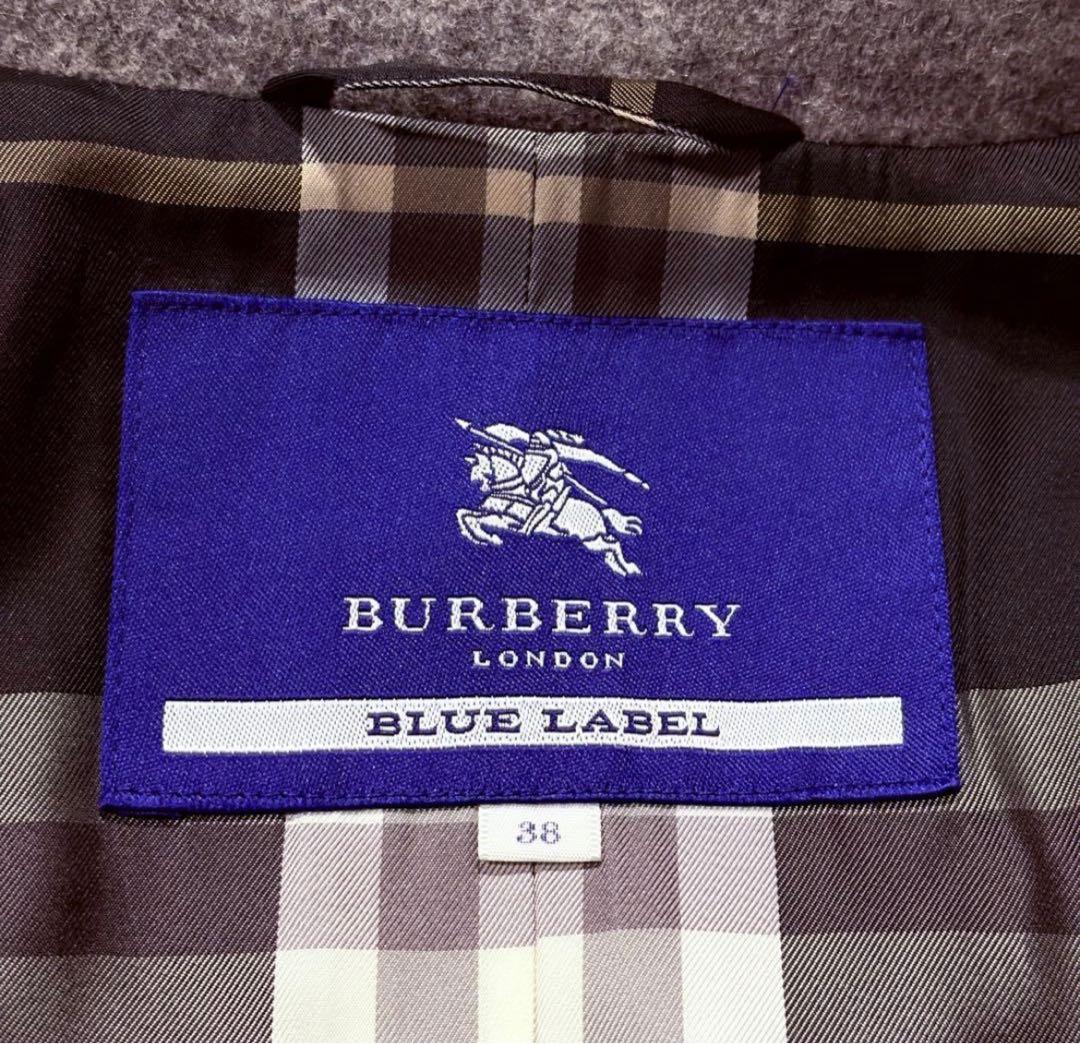 美品　BLUE LABEL バーバリー コート　ウール　 ピーコート　38