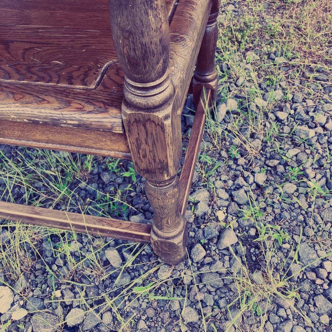 希少高級 オーク無垢材モンクスチェア アームチェア ラウンドテーブル 2way