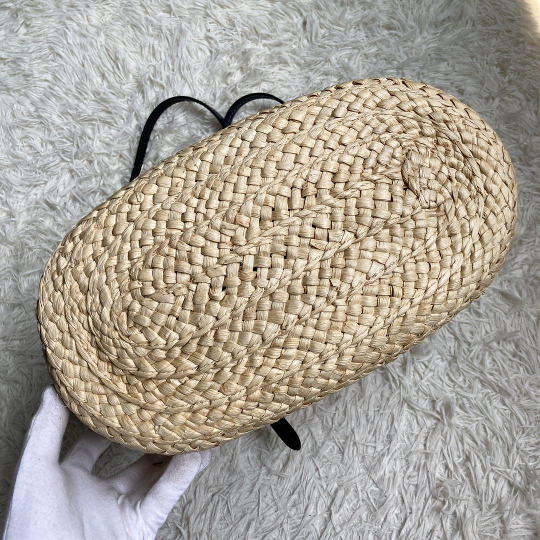 【極美品】COACH コーチ 68610 ラフィアトートバッグ フラワー 花柄