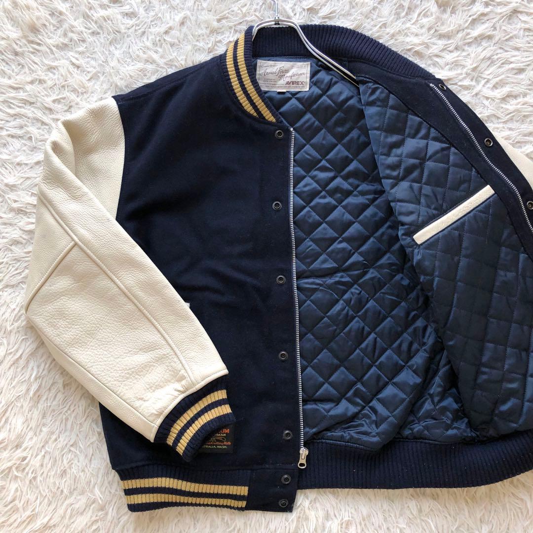 【希少サイズL】アヴィレックス　スクーカム　バーシティジャケット　キルティング