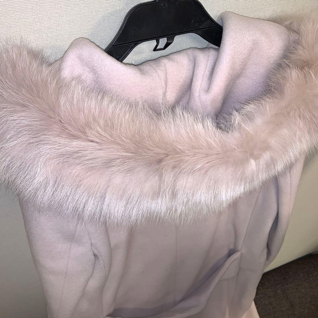 新品、ジャスグリッティ、ベージュ、3ウェイ　フォックスファーフード、ウールコート