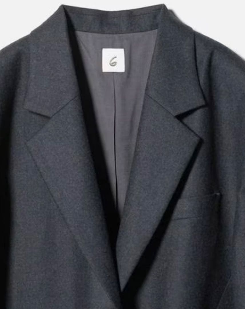 6（ROKU）フラノグレージャケット オーバーサイズ M〜Lサイズ相当