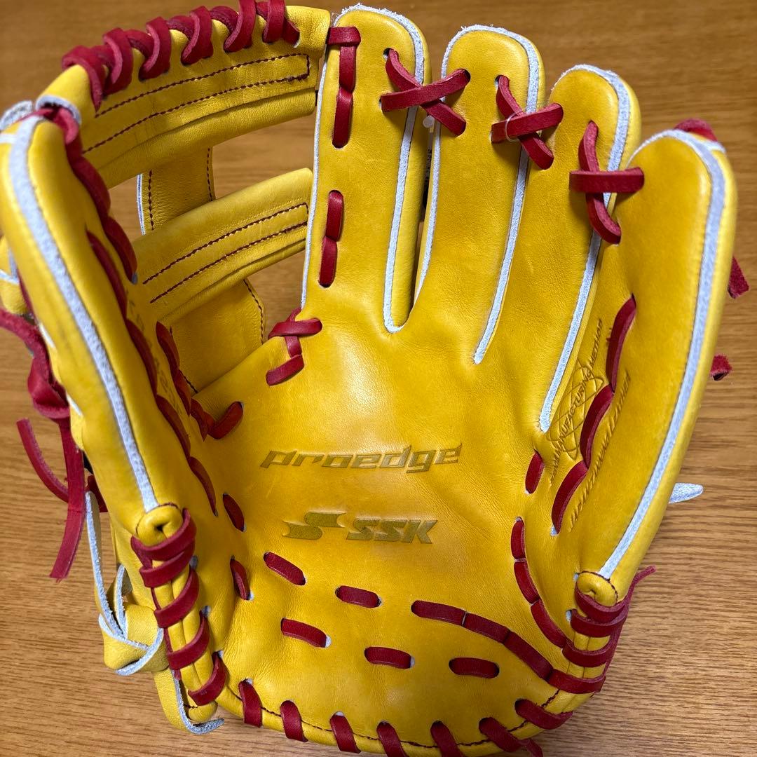 SSK最高峰【プロエッジ 】硬式グローブ 内野手用　イエロー