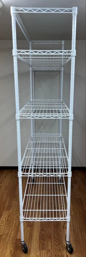 純正ホームエレクター棚4段+棚3段キャスター付きホワイト197.7×162×45