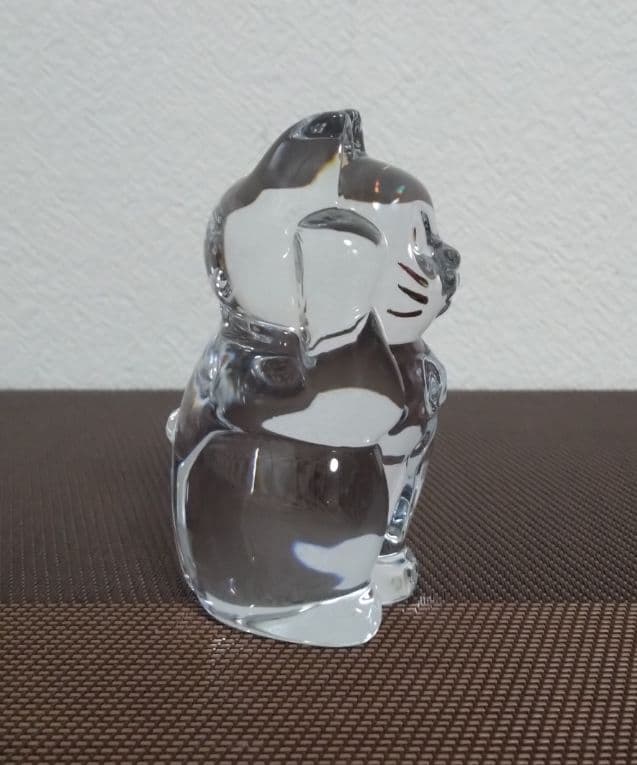 バカラ・招き猫クリスタルオブジェ