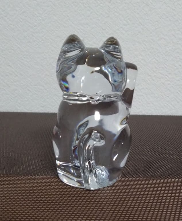 バカラ・招き猫クリスタルオブジェ