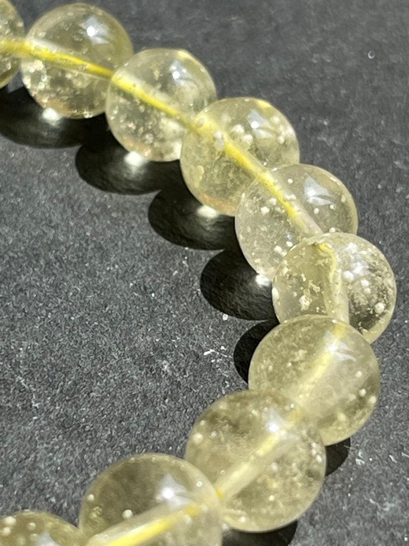 鑑別書付き　リビアングラス　8.9〜9.2㎜　ブレスレット　№3