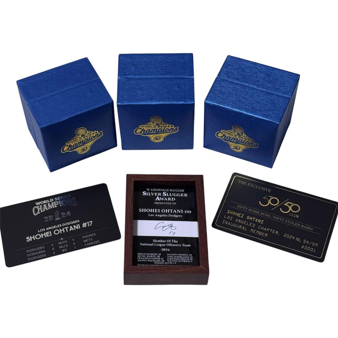 ロ*ソ様 非売品 ドジャース 大谷翔平 チャンピオンリング3種ケース＆台座＆カー