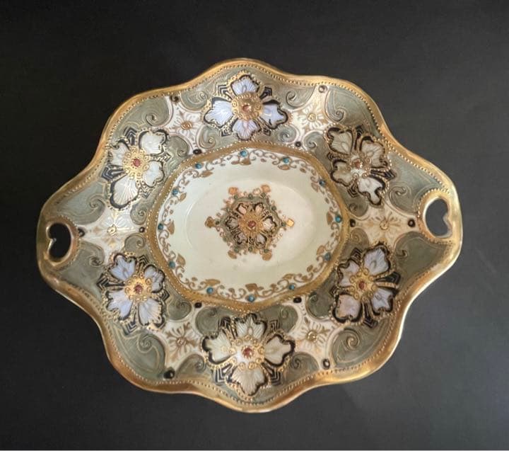 オールドノリタケ　脚付き菓子鉢