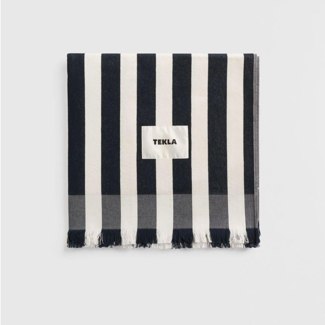 TEKLA テクラ　ビーチタオル　バスタオル　タオルケット　ブランケット　黒　白