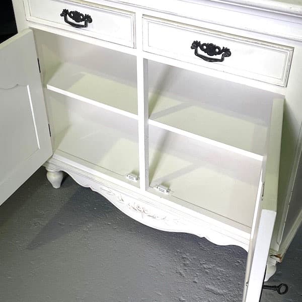 フランス製　アンティーク調カップボード　食器棚　キャビネット　飾り棚　シャビィ