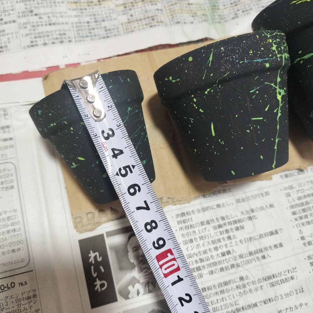 素焼き鉢　3個セット　オリジナルペイント鉢sp-1