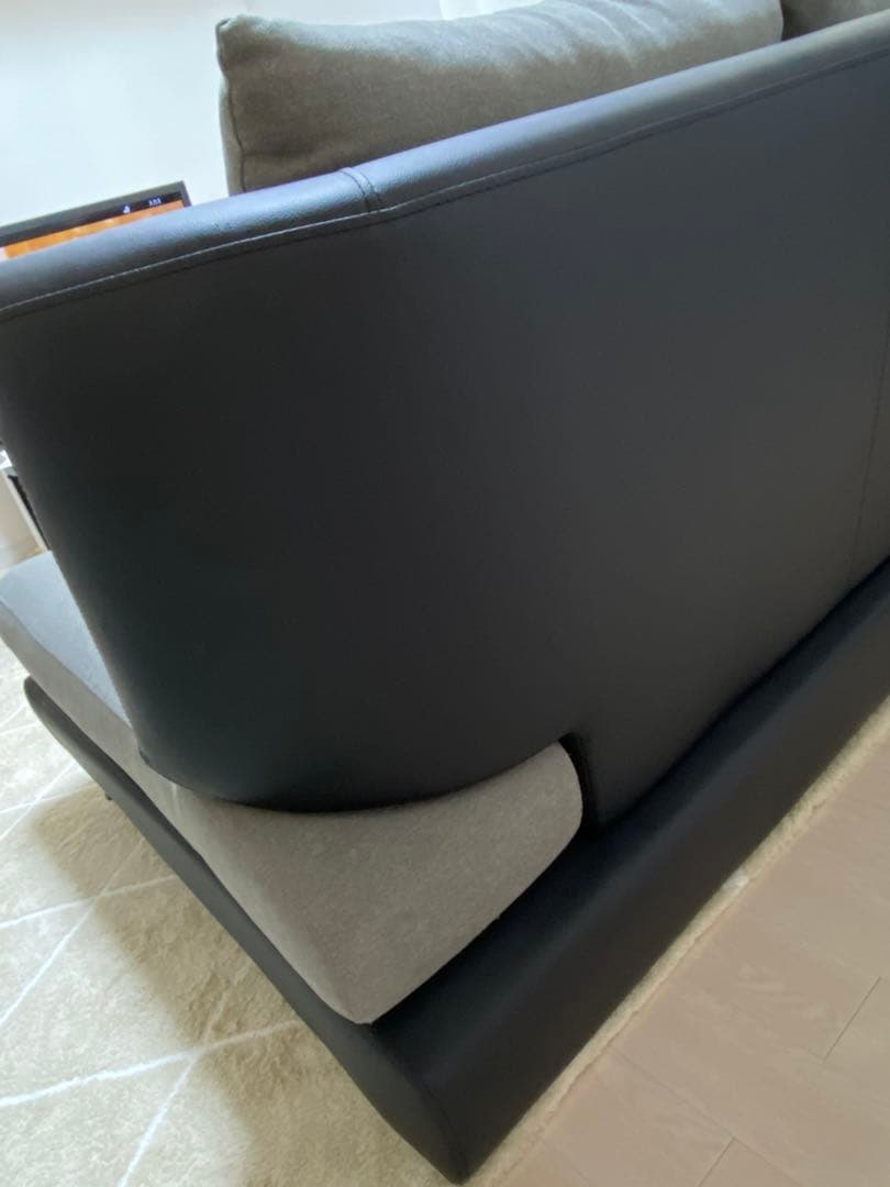 ニトリ　2人用布張りソファ (ポーション2KD GY)