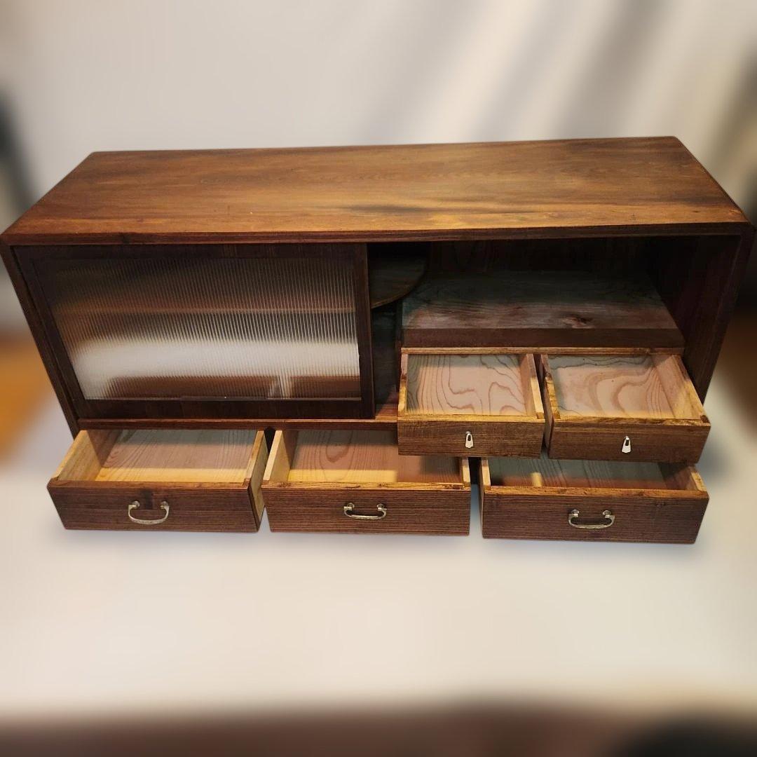 和ダンス リメイク キャビネット 割れないモールガラス風 昭和レトロ 一点物　１