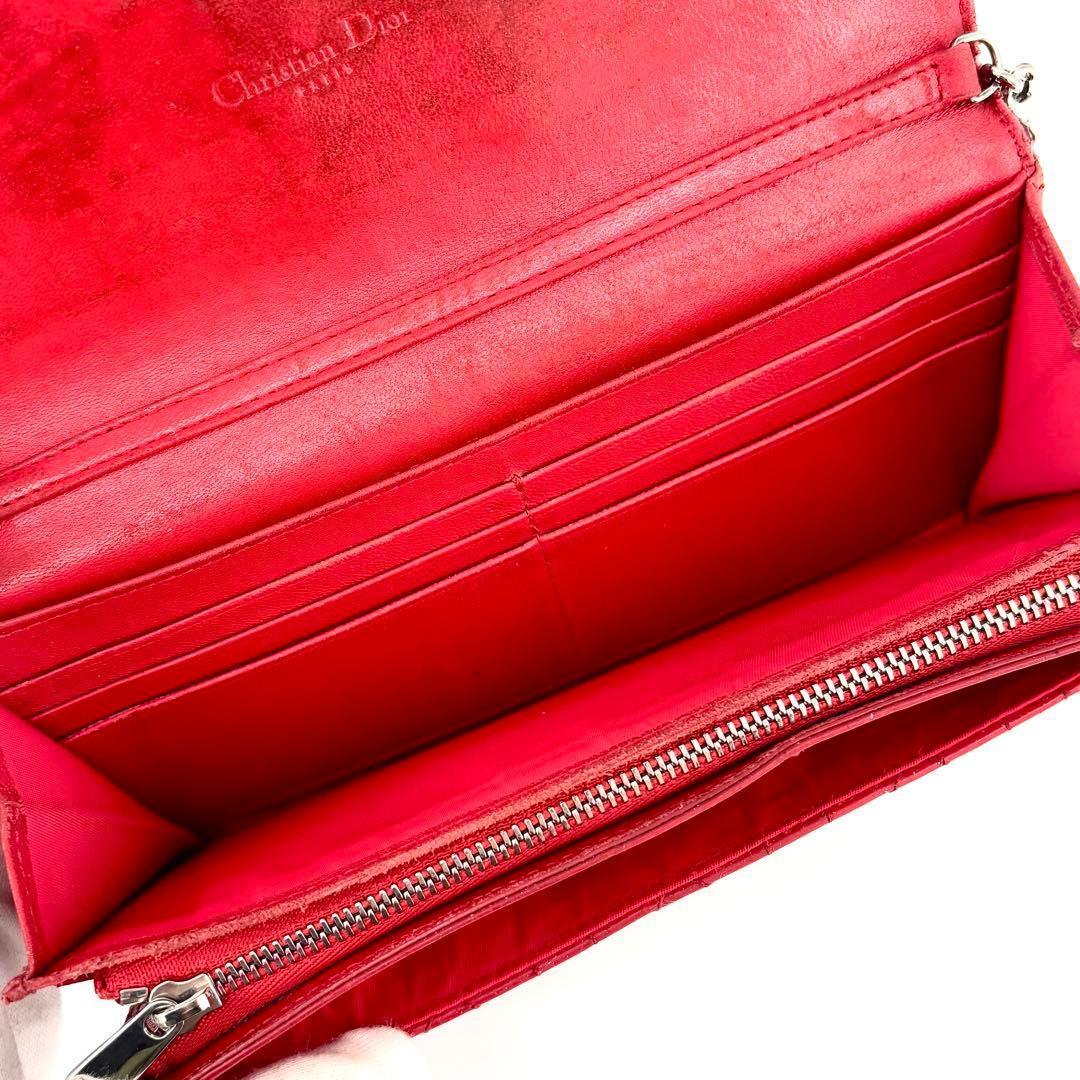 Dior レディディオール チェーンウォレット パテントレザー