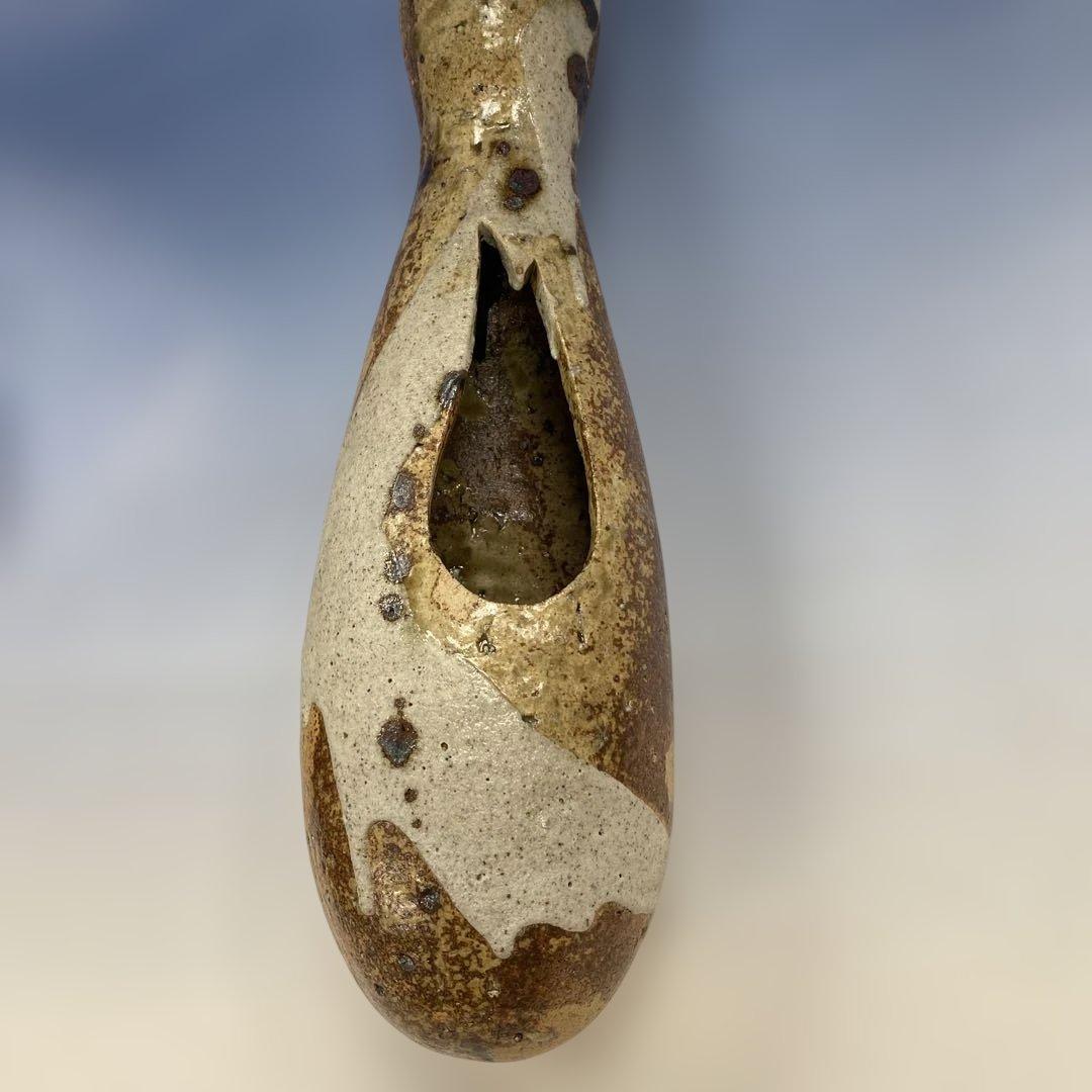 茶道具 美濃伊賀　花入れ　美濃 不二窯 佐藤和子作