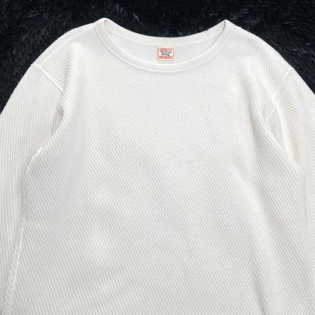 【美品】ザリアルマッコイズ　ミリタリーサーマルシャツ・ハニカム地・L・コットン