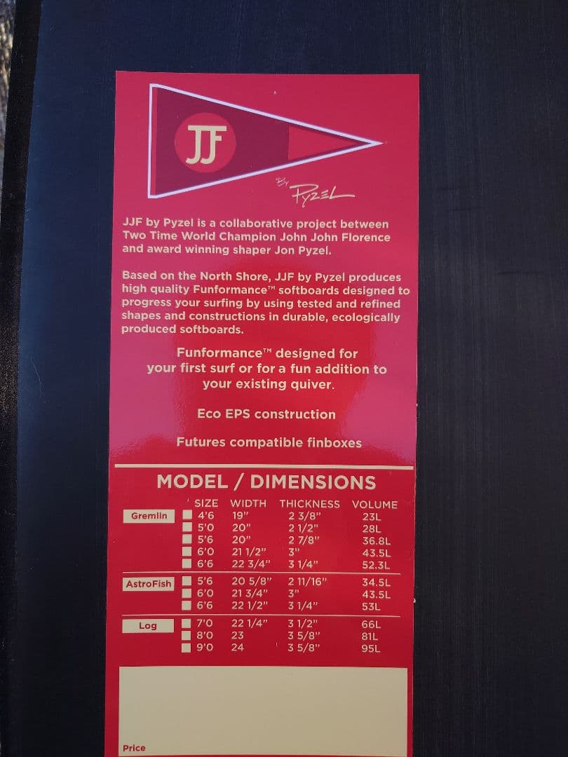 JJF by Pyzel 5'0 ショートボード