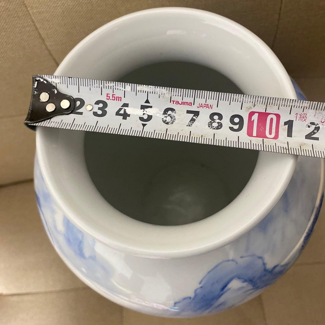 青白磁 景色画 花瓶