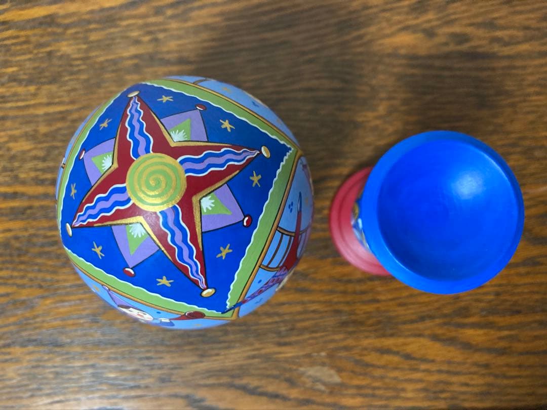 ロシア雑貨☆エッグオーナメント ロシアのサーカスH18cmオリガ作マトリョーシカ