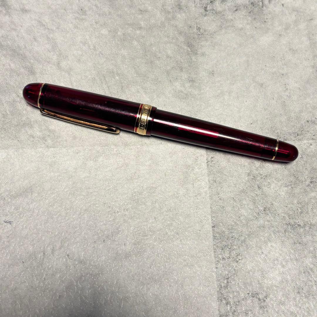 プラチナ万年筆 3776センチュリー 14k ワインレッド