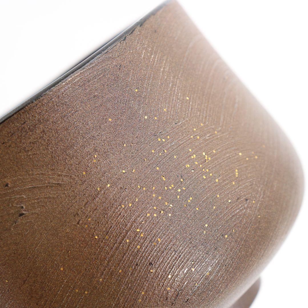 吉田華正作 竜田川蒔絵 内梨子地 漆茶碗 茶道具 共箱共布　ON508　DC2