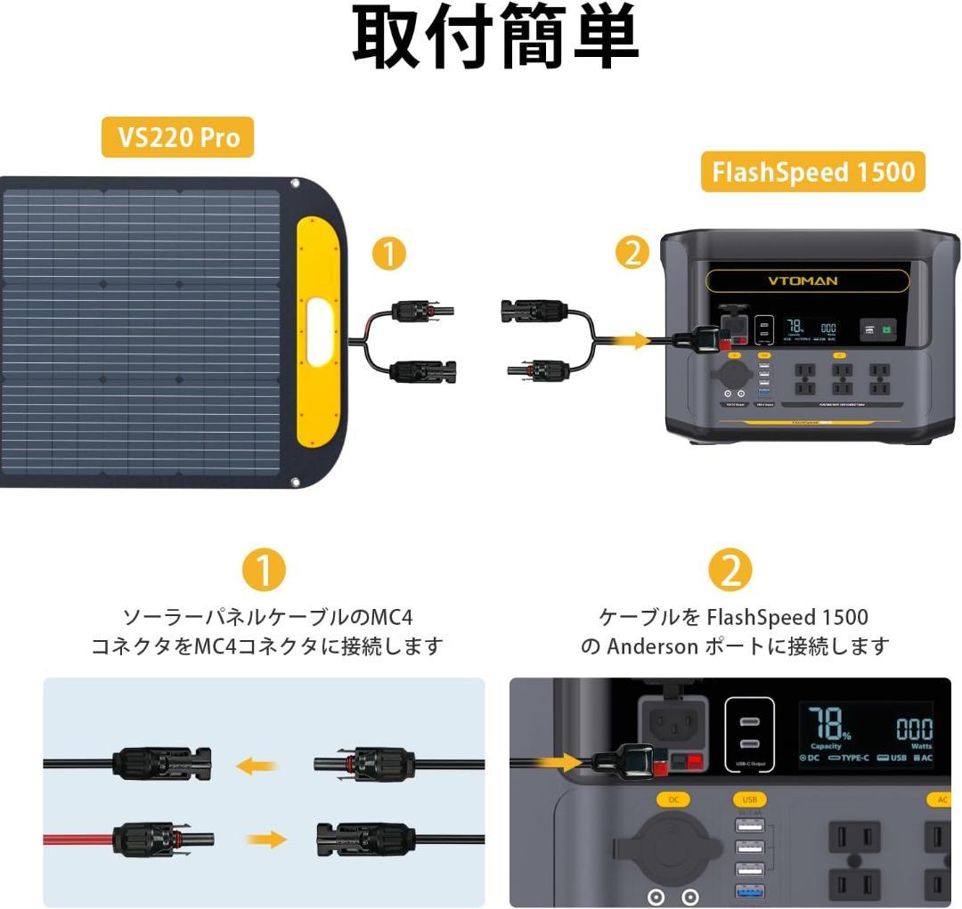 【220W】VTOMAN ETFE ソーラーパネル VS220 Pro 48V