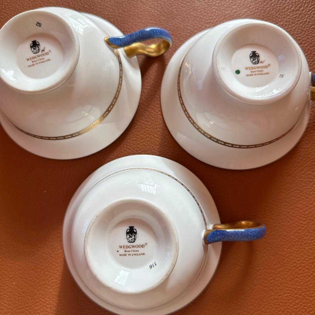   ユーランダー パウダーブルー カップ＆ソーサー 3客セット