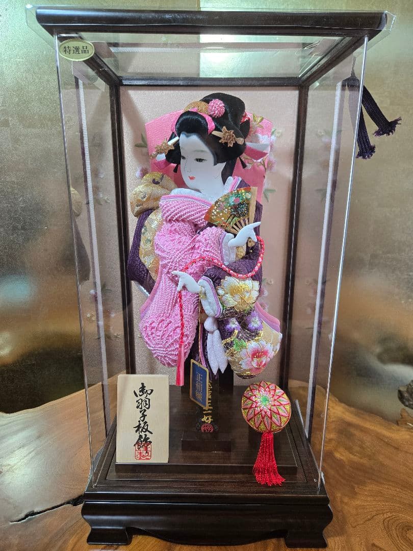 【一点限り】正月飾り　羽子板　ケース飾り　H47