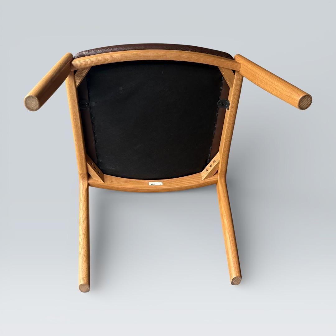 【最終価格】浜本工芸 ダイニングチェア 肘付き オーク材 無垢 高級家具 ①