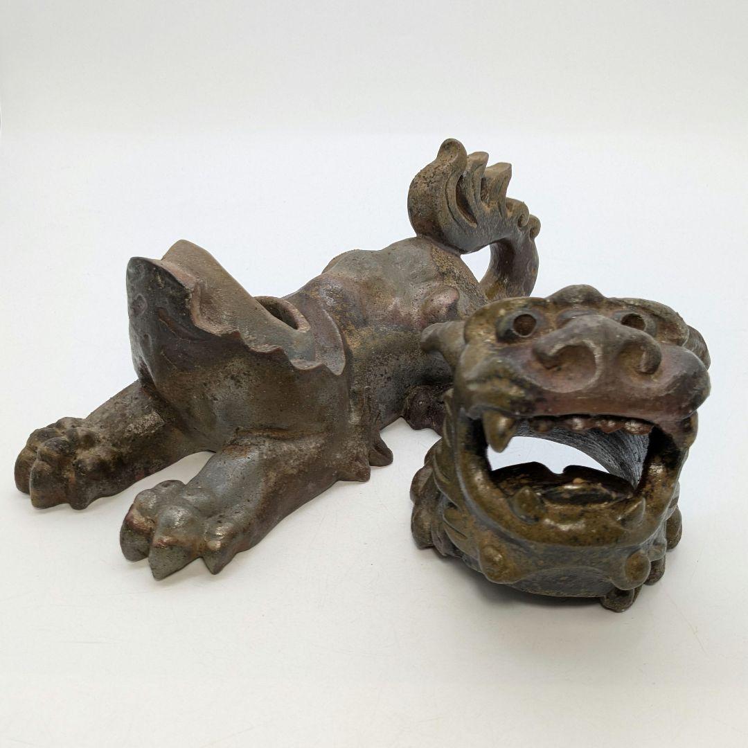 【未使用】岡山県重要無形文化財 浦上善次 備前焼 獅子香炉 共箱共布 置物 香爐