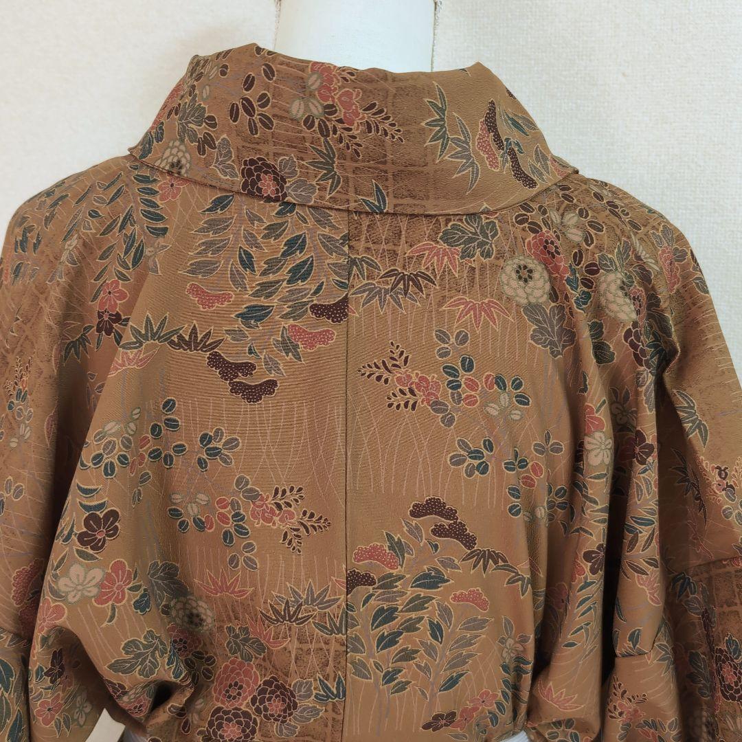 【三花】美品　東レシルック　東洋和装　袷　洗える着物　リユース