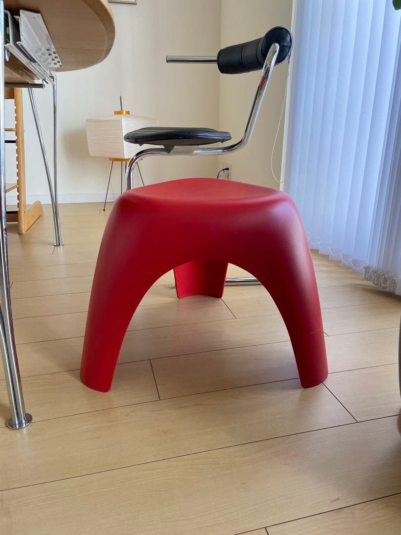 【廃版カラー定価1.87万】Vitraヴィトラ製エレファントスツール 柳宗理　赤