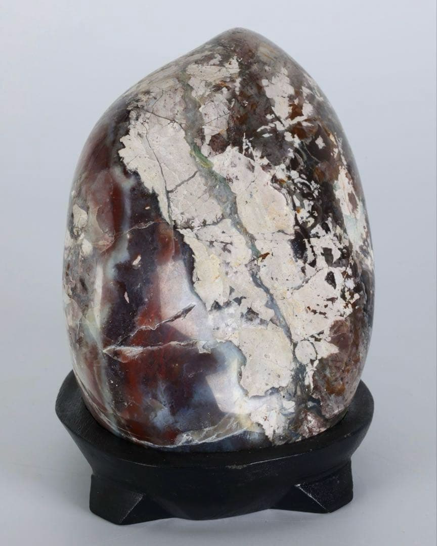 碧玉 ジャスパー 瑪瑙 観賞石 2.2kg 台座付 多色紋様 美石 鑑賞石 飾石